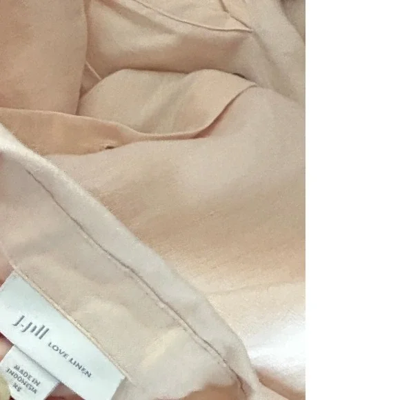 J Jill Womens Love Linen Blouse Peach Button Up Shirt Minimalist Quiet Luxury - Picture 6 of 9